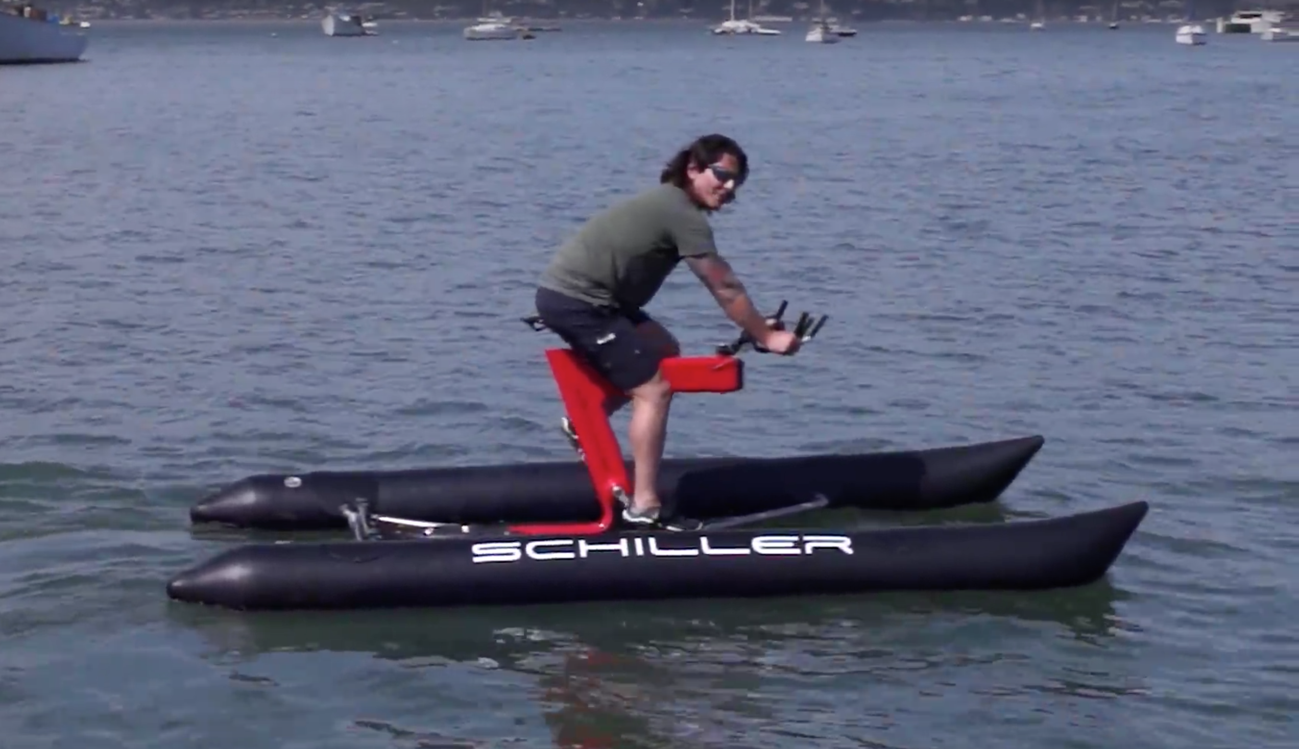 Commuter builds water bike to pedal across San Francisco Bay